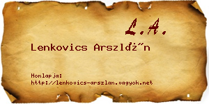 Lenkovics Arszlán névjegykártya